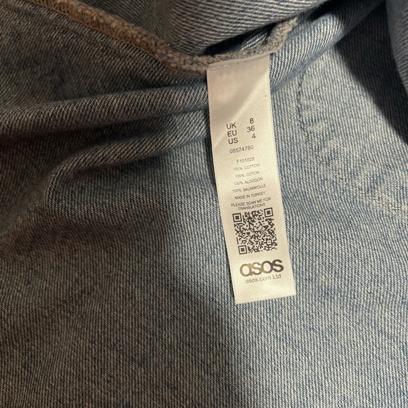 ASOS Blue and Gold Mini Sundress V-neck Sleeveless - Picture 7 of 7